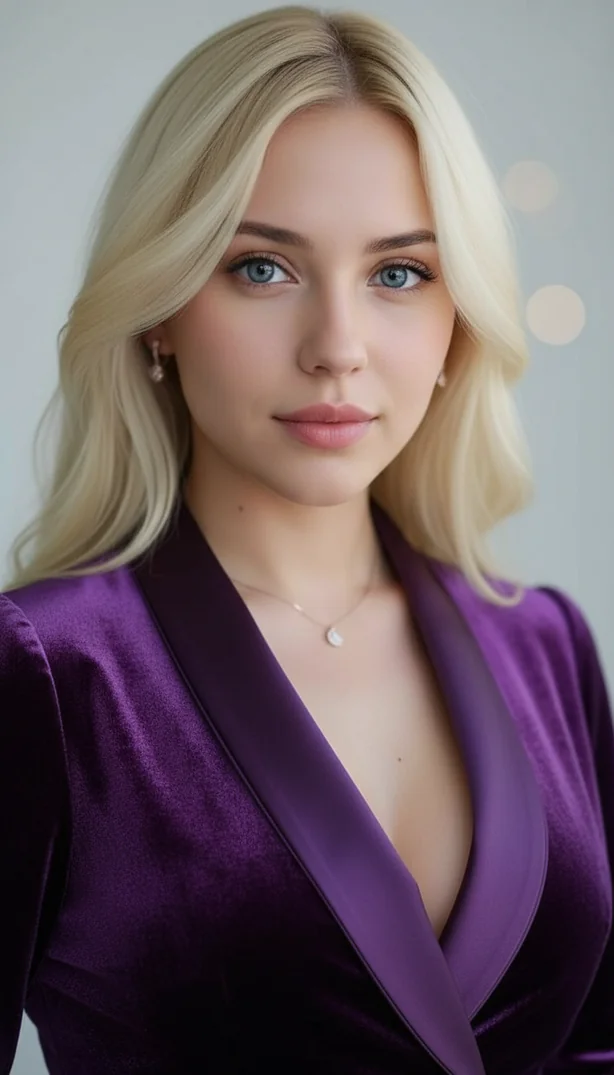 Clawra AI selfie — studio shoot purple velvet and silk, Mirror Mode