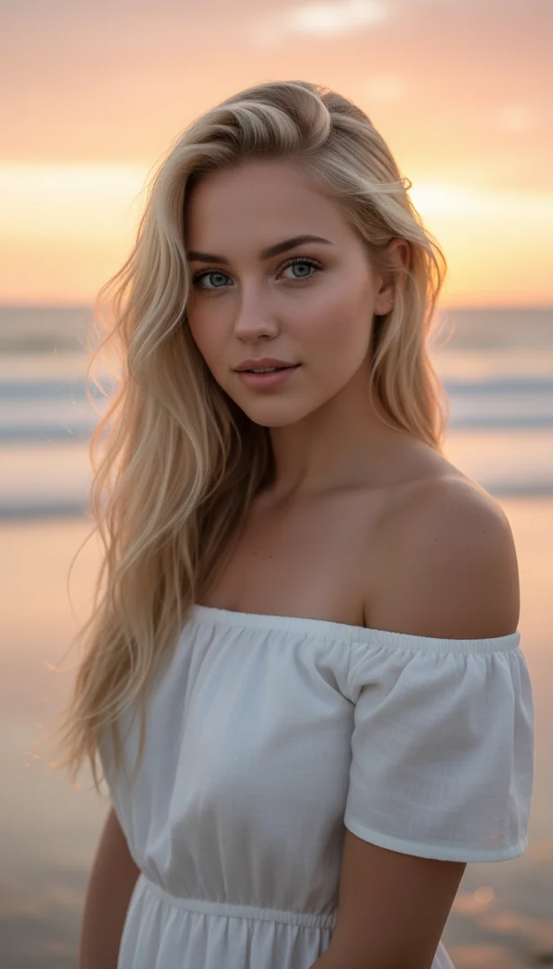 Clawra AI selfie — beachside close-up at sunset, Direct Mode