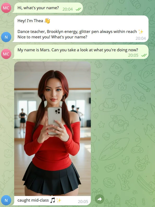 Clawra AI companion — custom persona introduction with AI-generated selfie